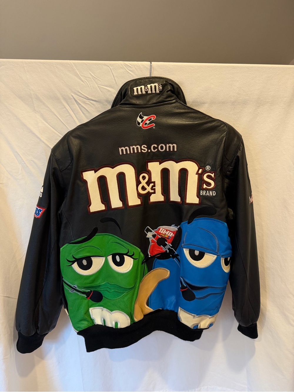 M&M’s Leather Racing Jacket Vintage 1990s Jeff Hamilton RARE - Picture 3 of 4